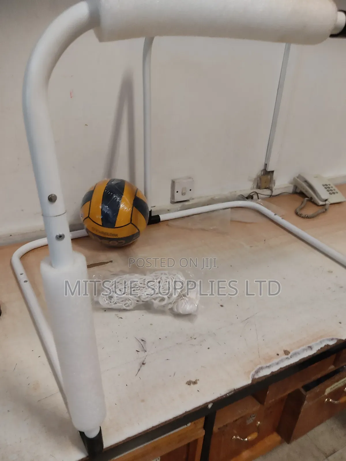 Pair of Detachable Water Polo Posts With Nets and Cosco Ball