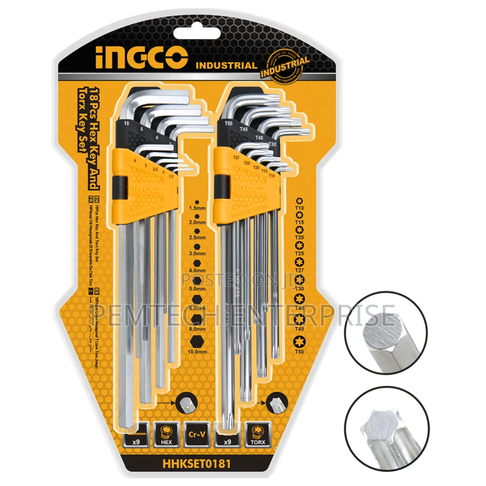 19pcs Hex Key and Torx Key