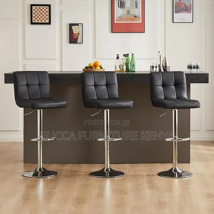 Home Chairs: Leather Hydraulic Counter Height Barstool