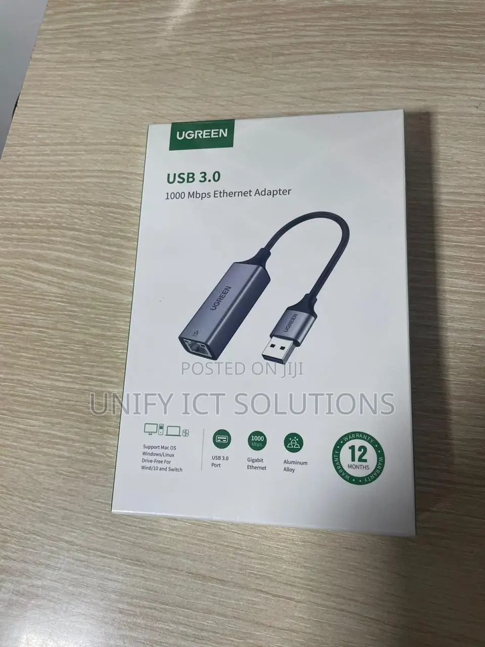 UGREEN USB 3.0 Hub (3 USB 3.0) With Gigabit Ethernet Adapter