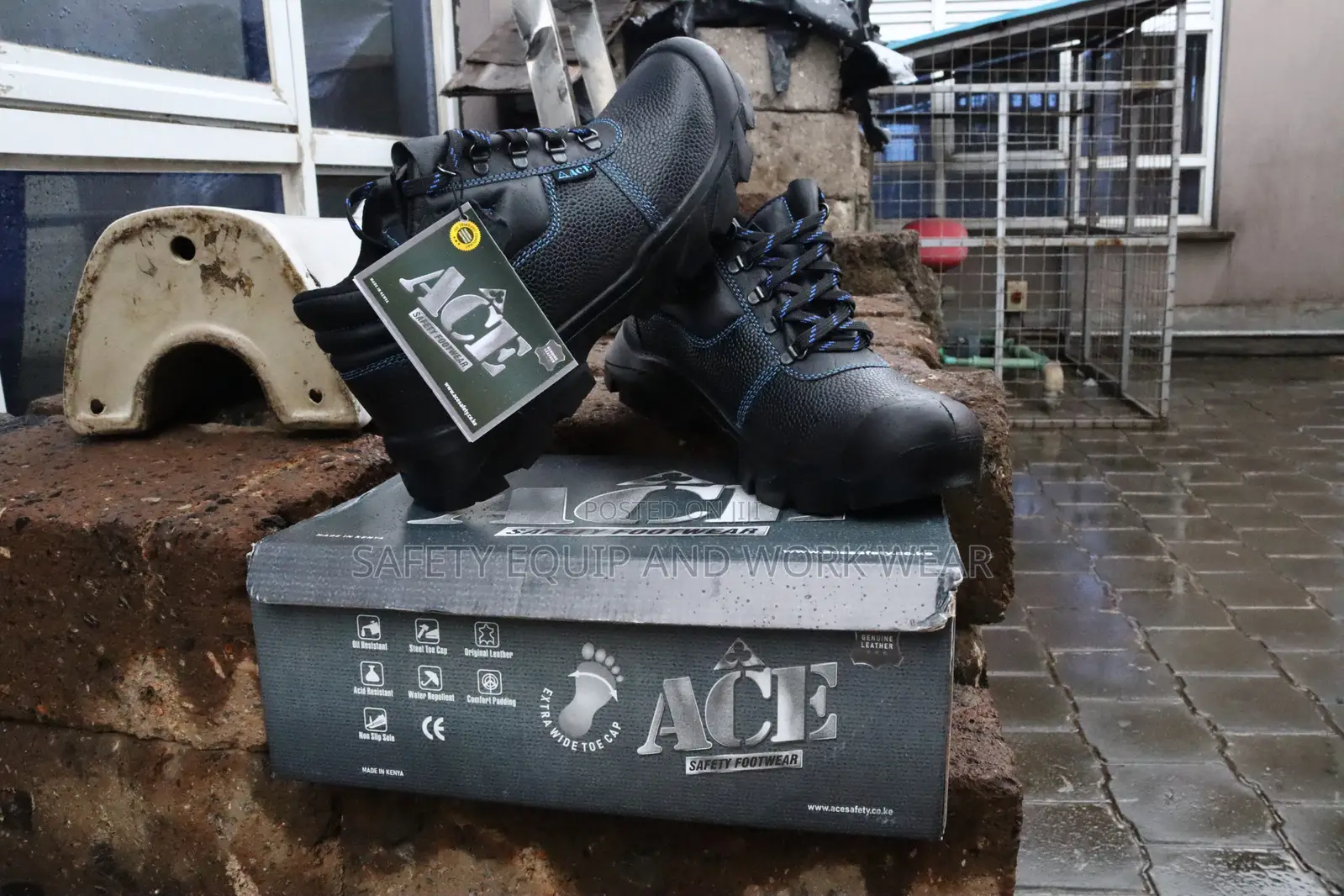 Ace Work Boots Black