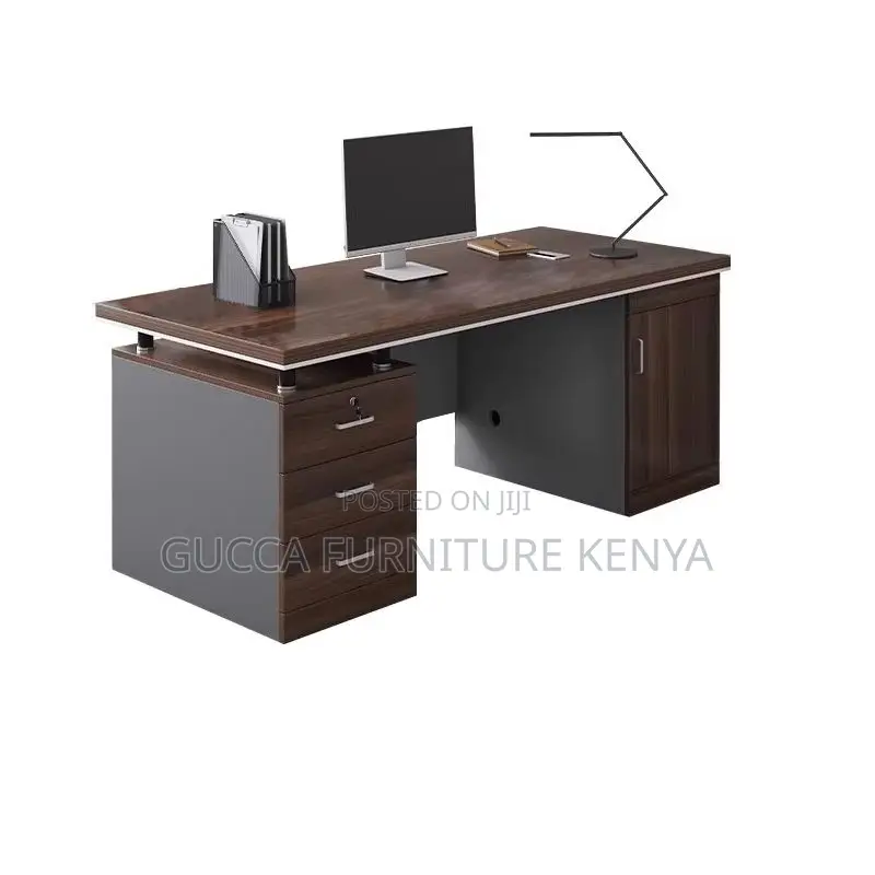 Office Tables:140cm Modern Rectangle Brown Executive Desk