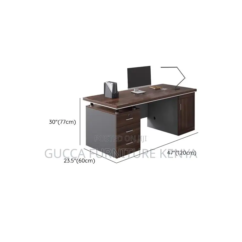 Office Tables:140cm Modern Rectangle Brown Executive Desk
