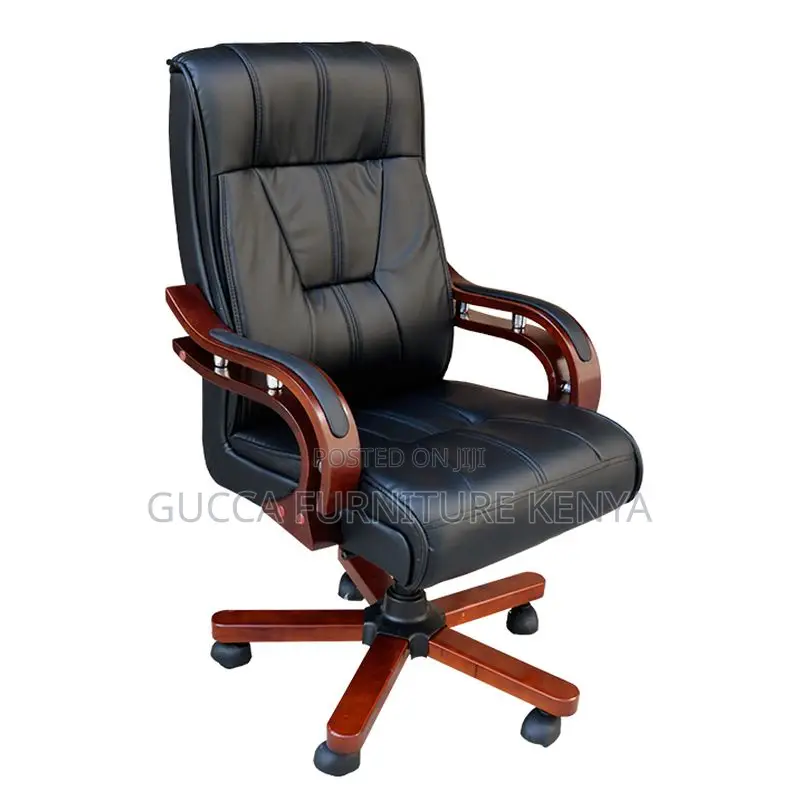 Office Chairs: CEO Black Faux Leather Executive Office Chair