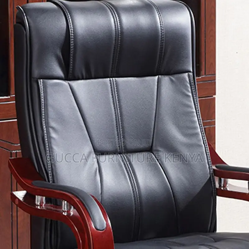 Office Chairs: CEO Black Faux Leather Executive Office Chair