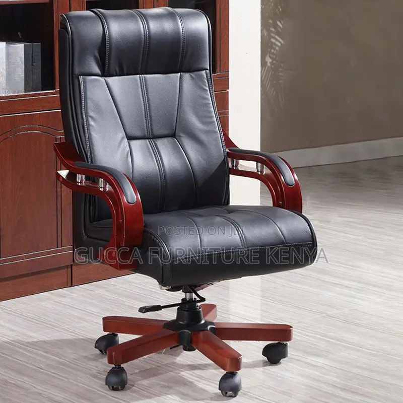 Office Chairs: CEO Black Faux Leather Executive Office Chair