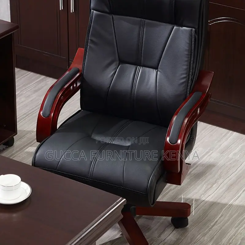 Office Chairs: CEO Black Faux Leather Executive Office Chair