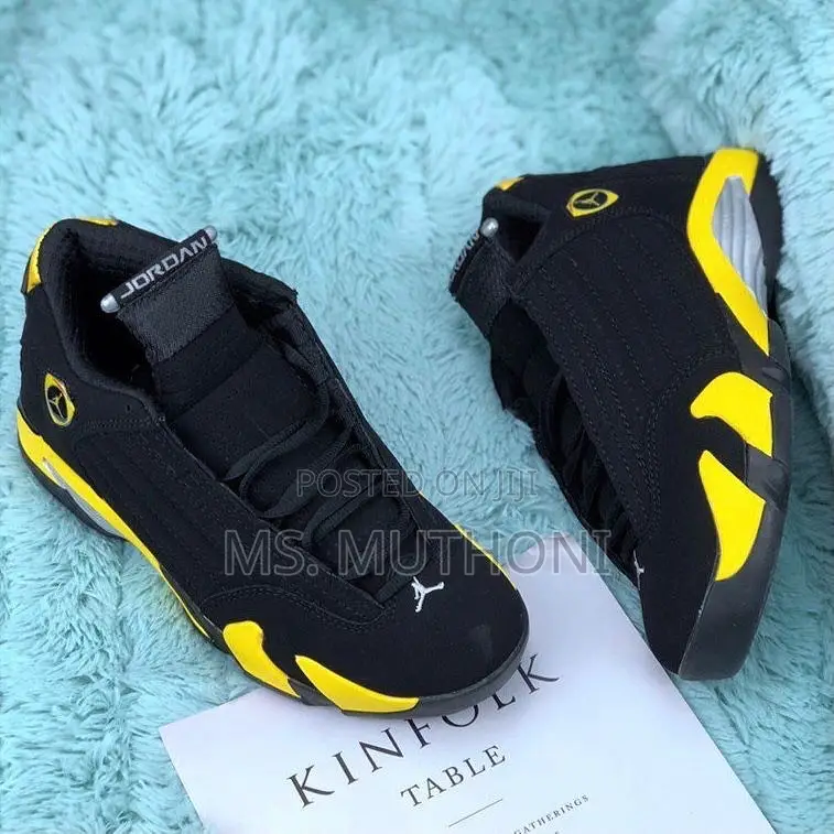 *Jordan 14 Black Yellow* _Sizes:40,41,42,43,44,45_