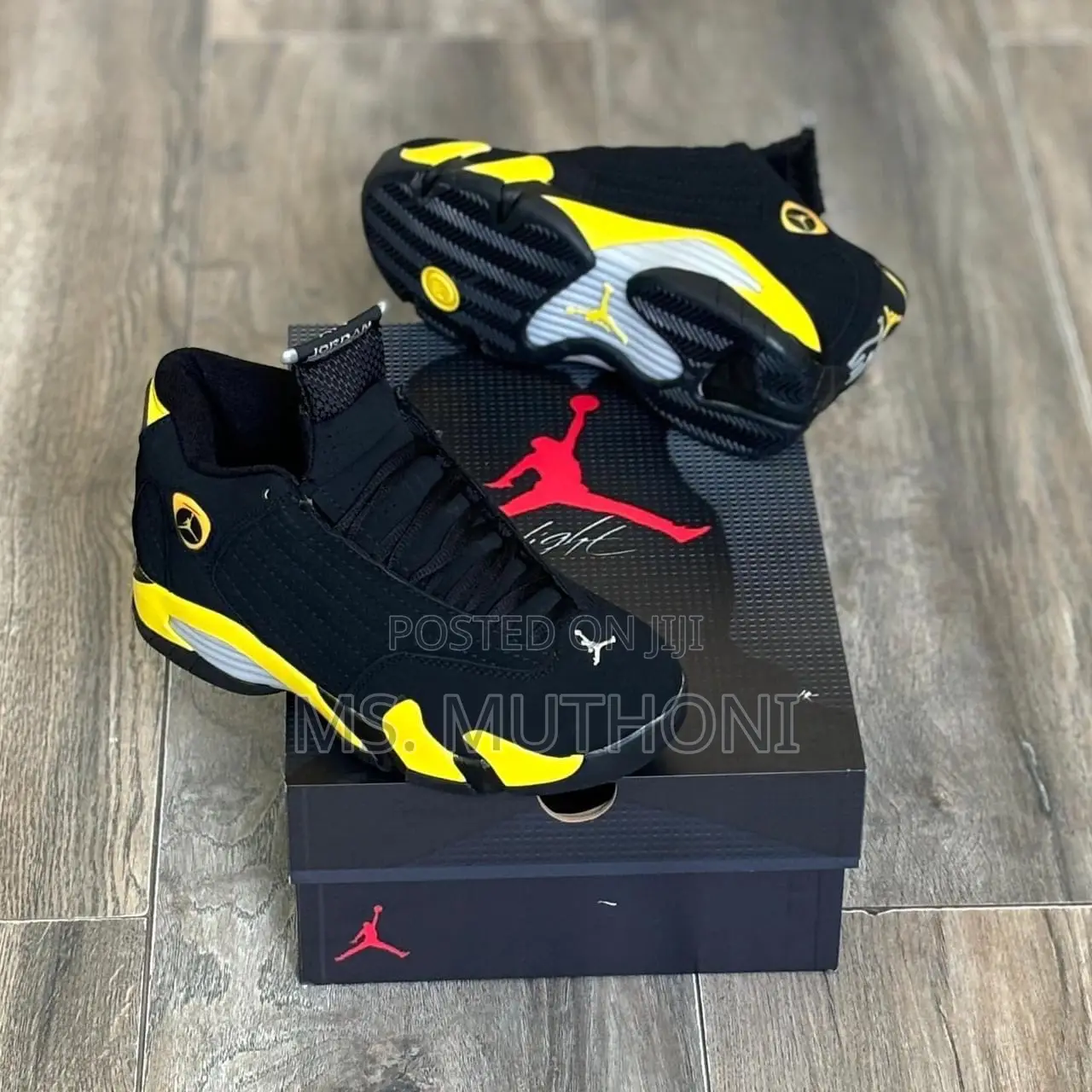 *Jordan 14 Black Yellow* _Sizes:40,41,42,43,44,45_