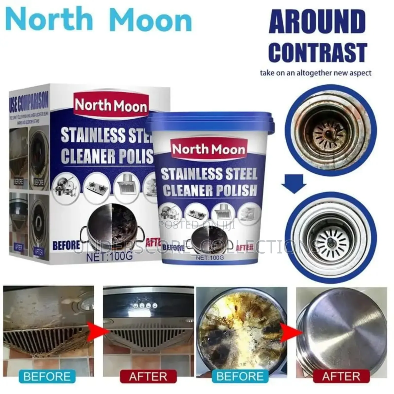 *100g Rust Remover Kitchen Stainless Steel Pot Pan.