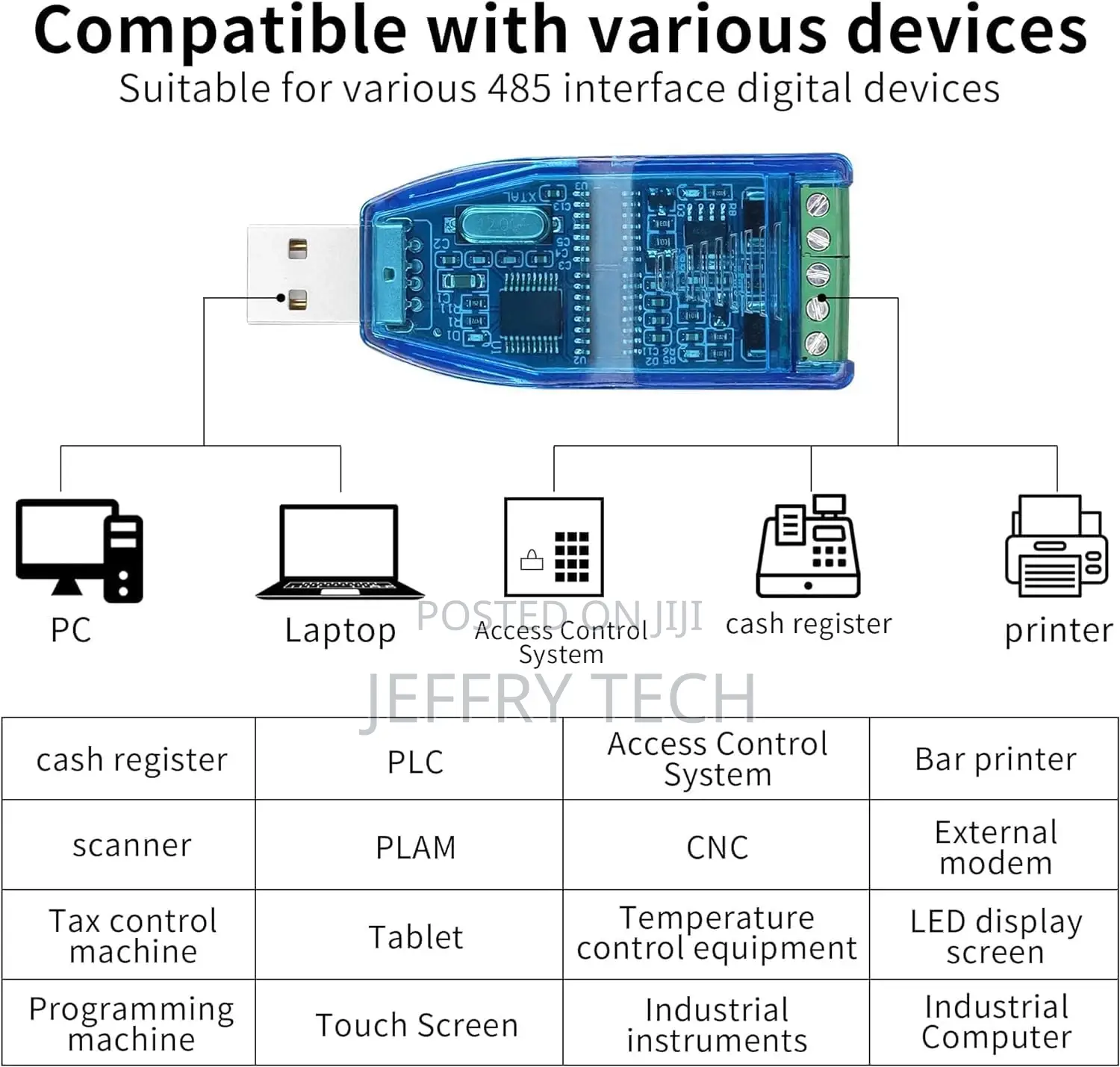 USB to RS485 Serial Adapter, CH340/341,-