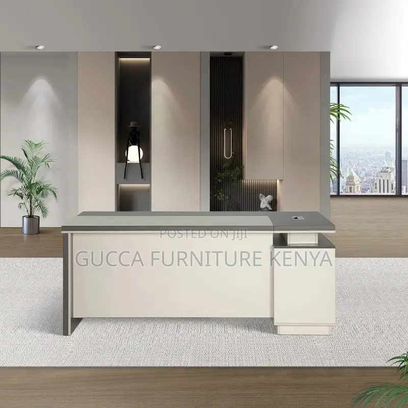 Office Tables:Luxury Office Computer Desk With Side Cabinet