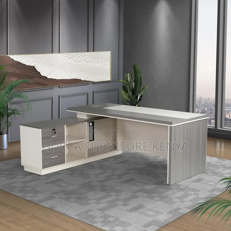 Office Tables:Luxury Office Computer Desk With Side Cabinet