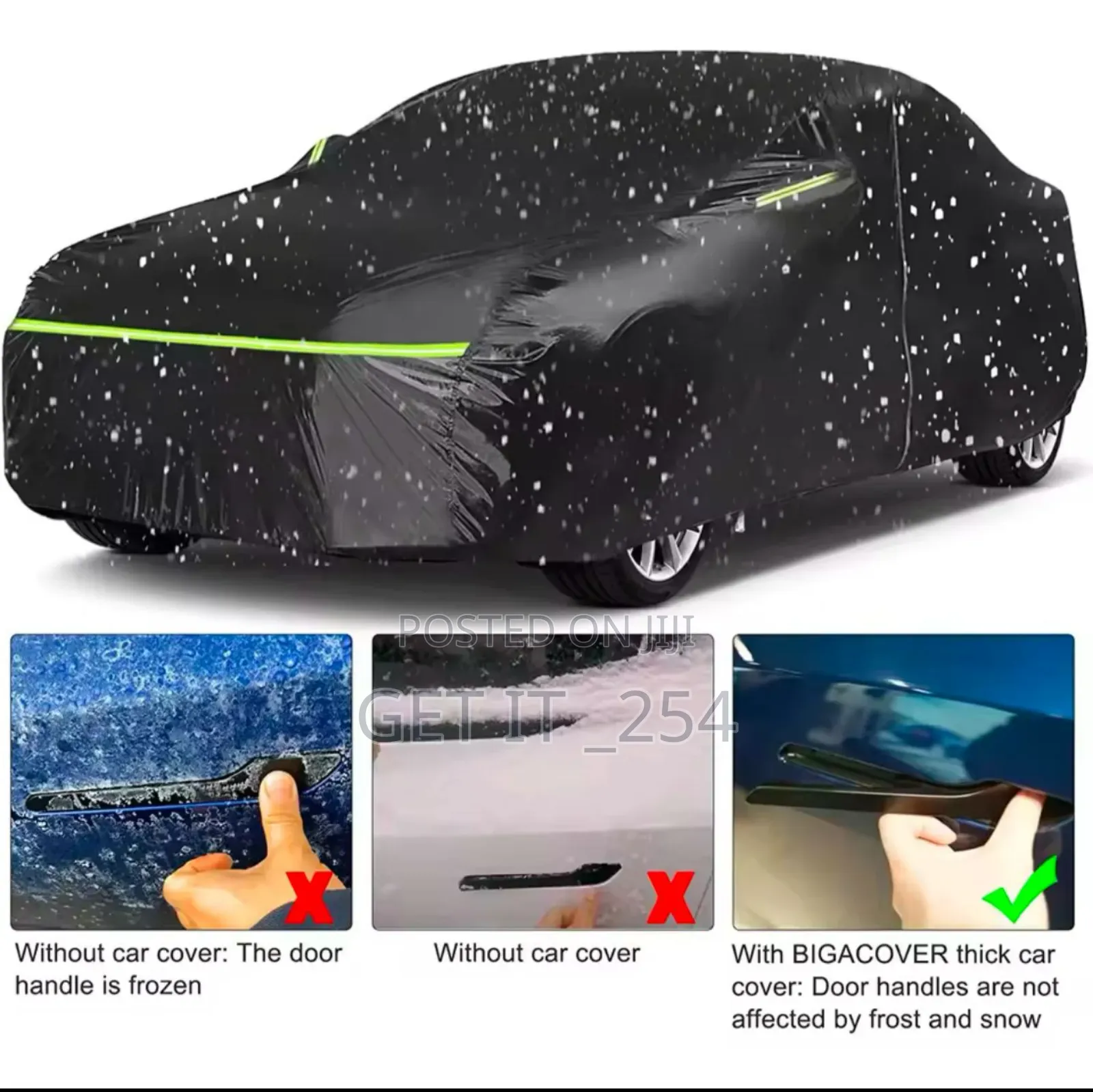 High Quality Universal BLACK Car Cover With Fleece on The