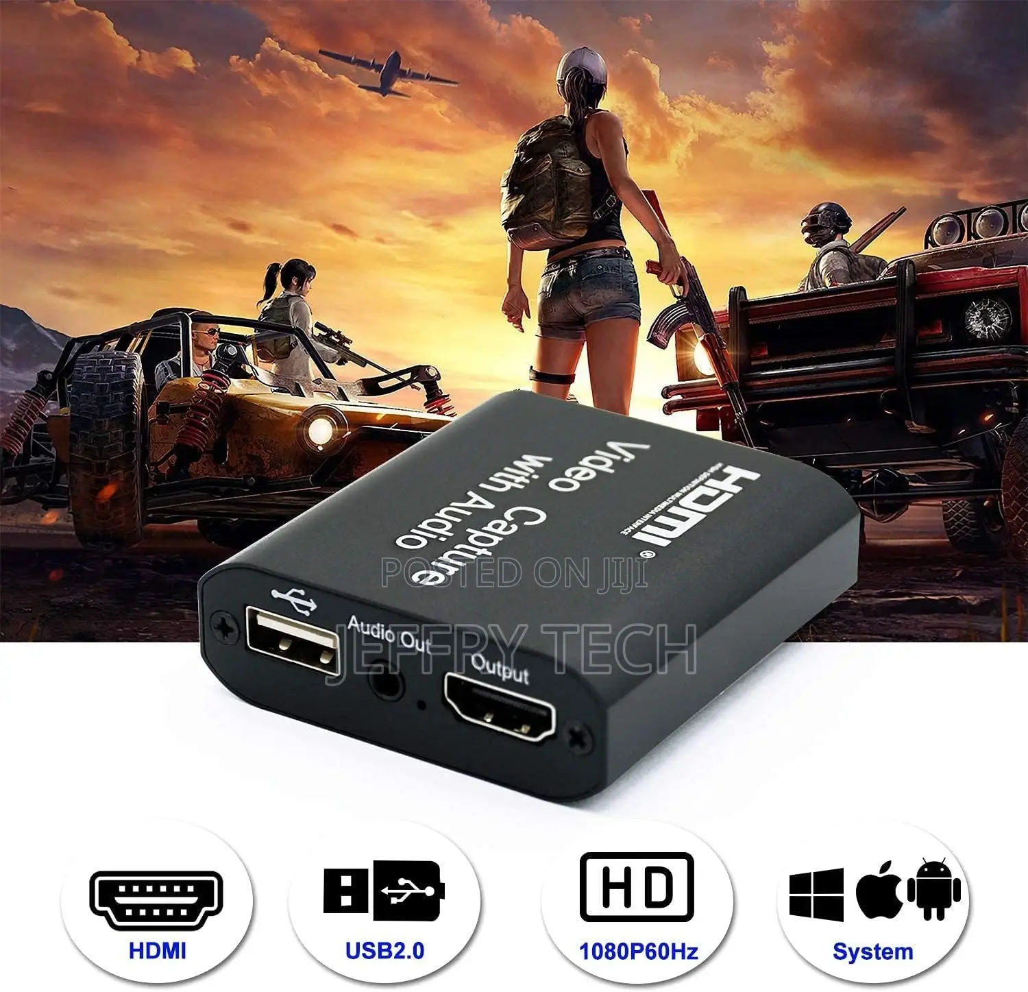  1080P HDMI Audio Video Capture Card, With Audio to USB 2.