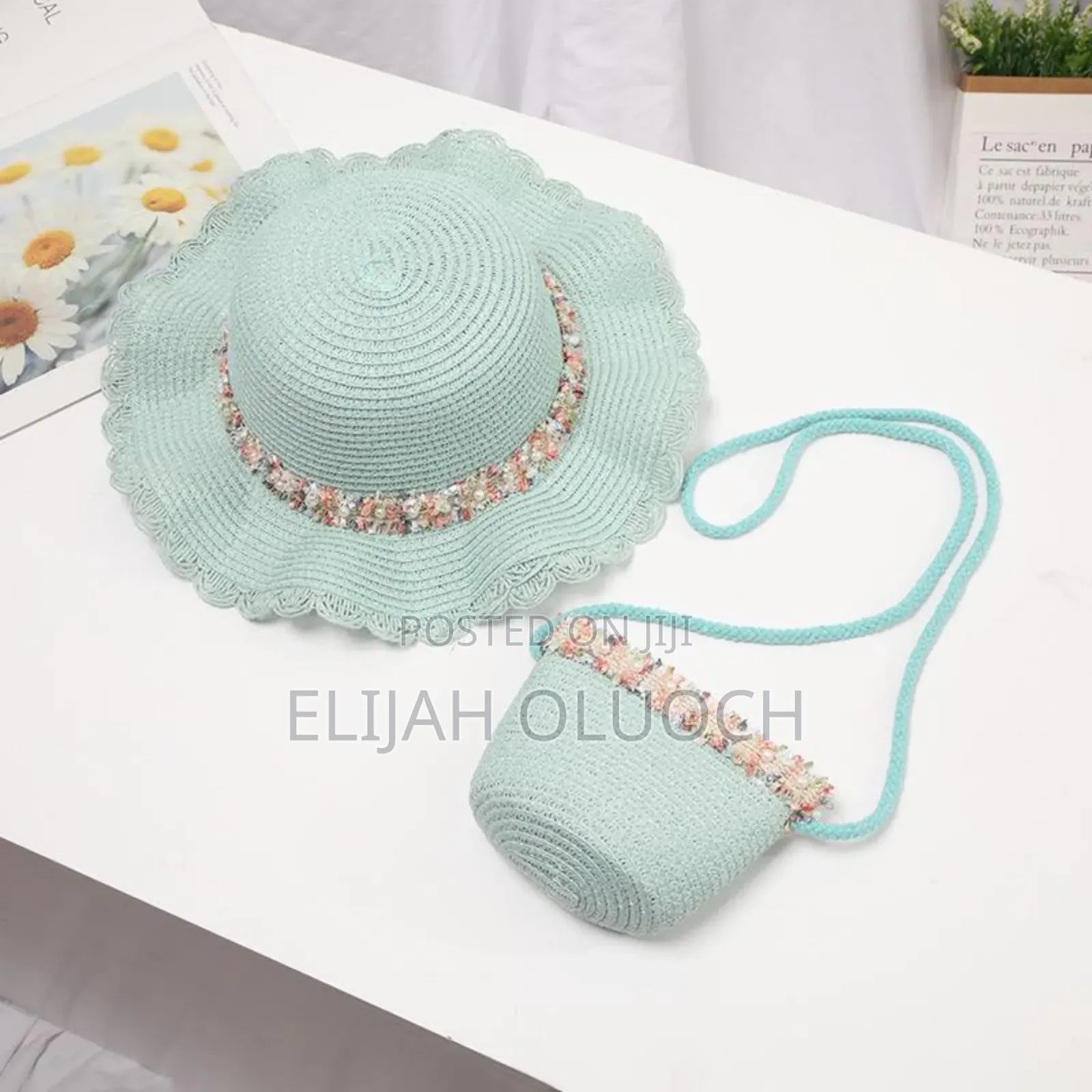 *Kids 2 in 1 Straw Woven Bag and Hat