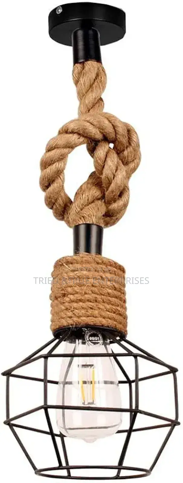 Vintage Craft Theme Metal Rope Hanging Pendant Light Kq2hf