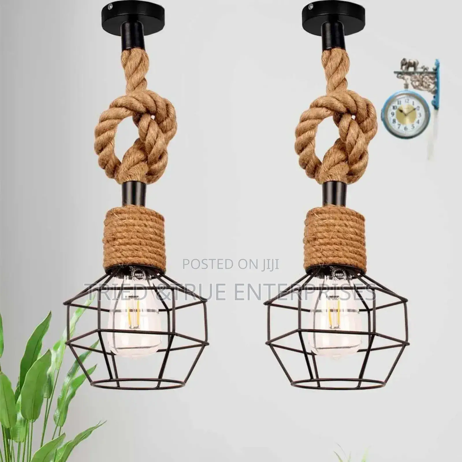 Elegant Craft Theme Metal Rope Hanging Pendant Light We7k