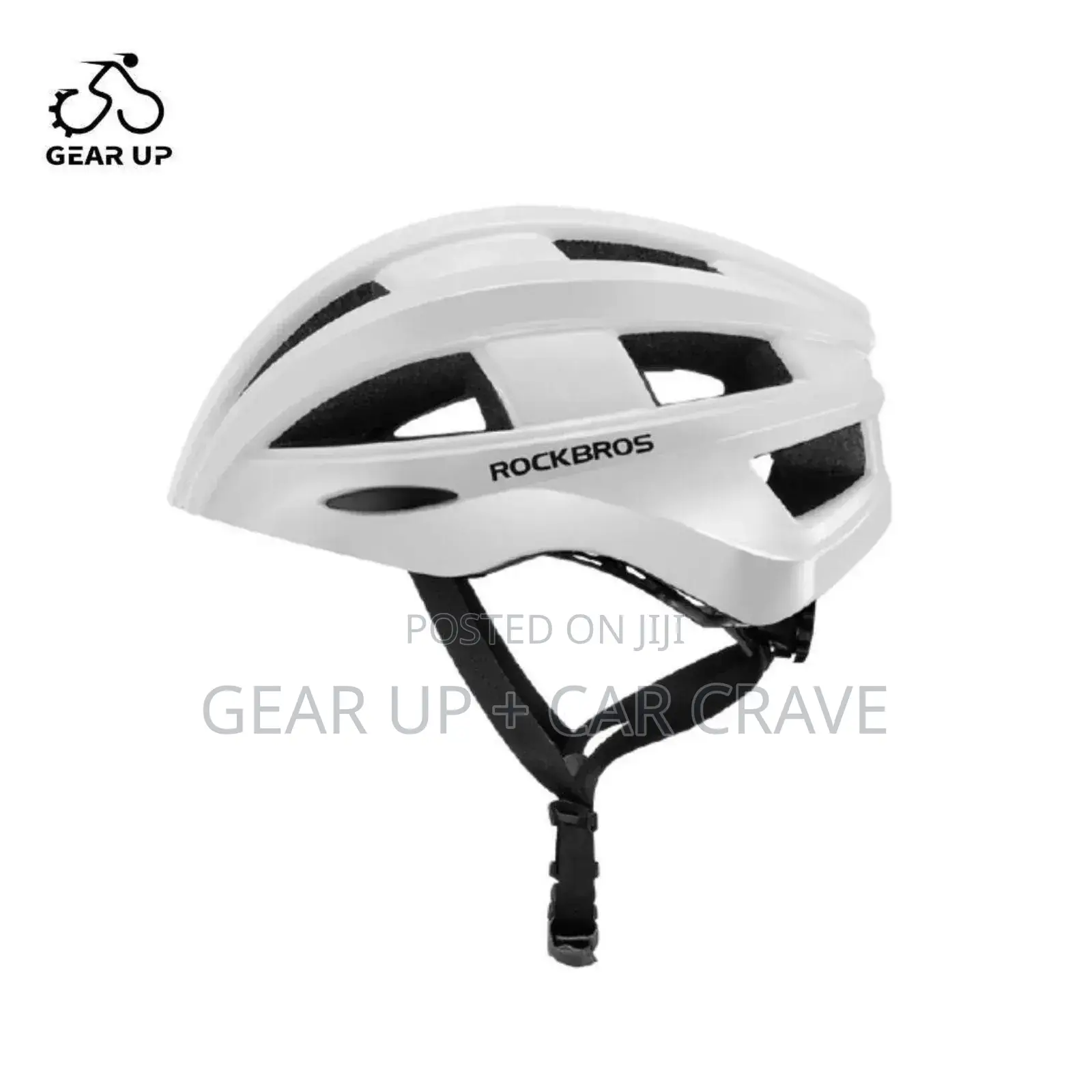 White, Black Rockbros Smart Bike Helmet