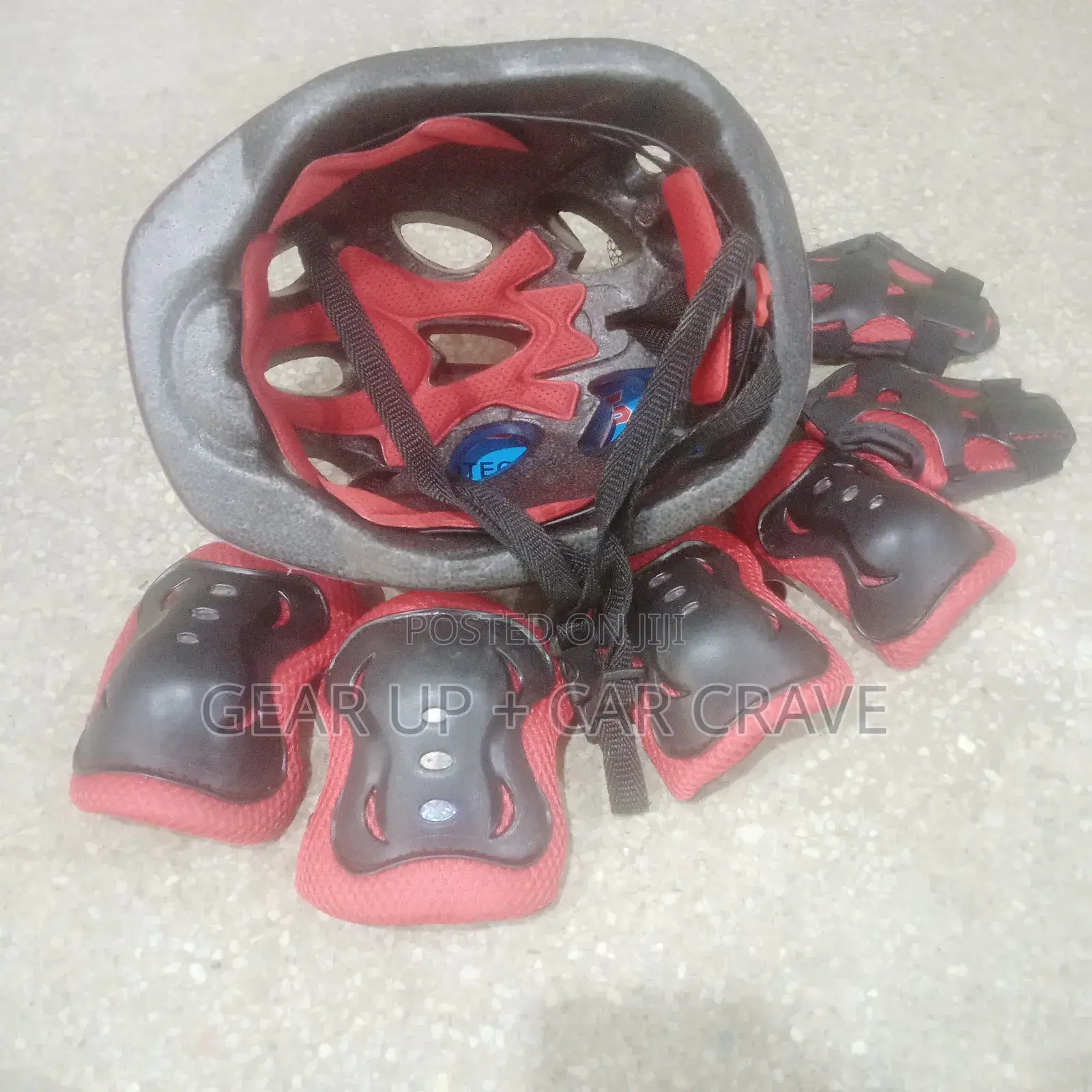 Red Children Cycling/ Skating Safety Kit - Helmet and Pads