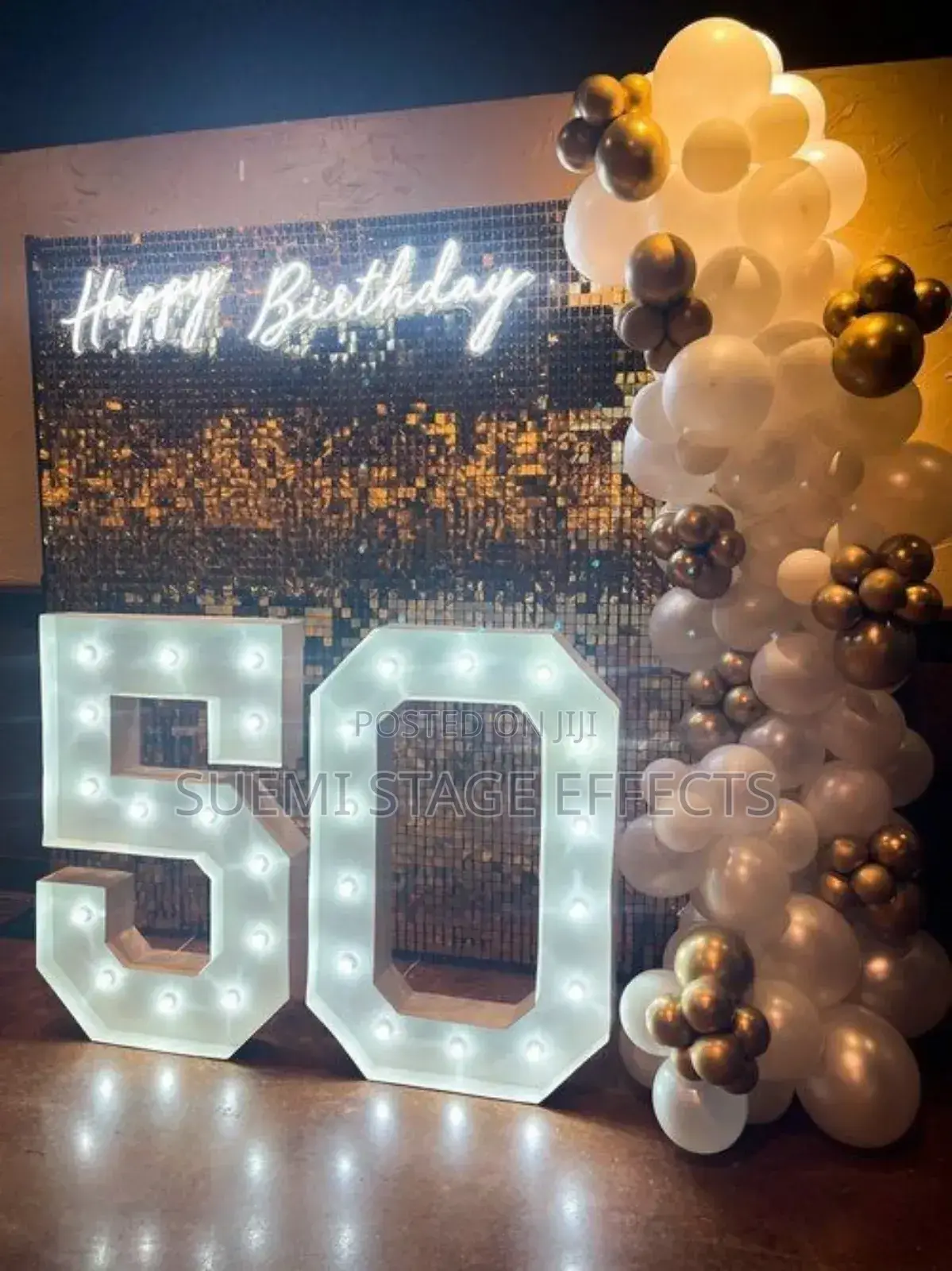 Bright "Happy Birthday" Marquee Letters for Celebrations