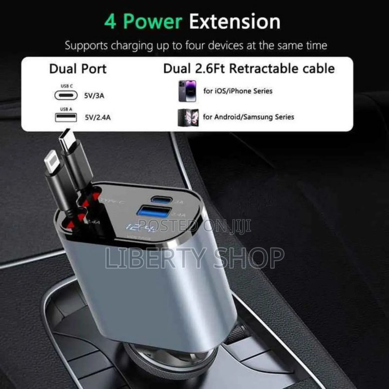 Car Charger 4 in 1 Super Fast Charger