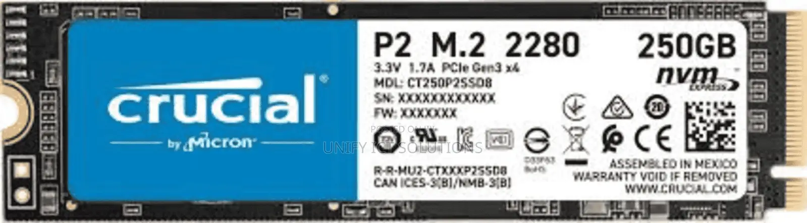 Crucial P2 3D Nand Nvme M.2 2280 SSD 250gb