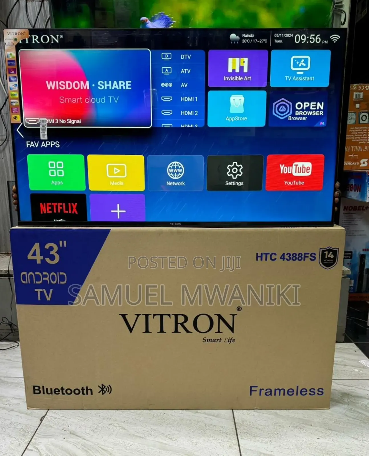 Vitron 43" FHD Frameless Smart Android TV Netflix, Youtube