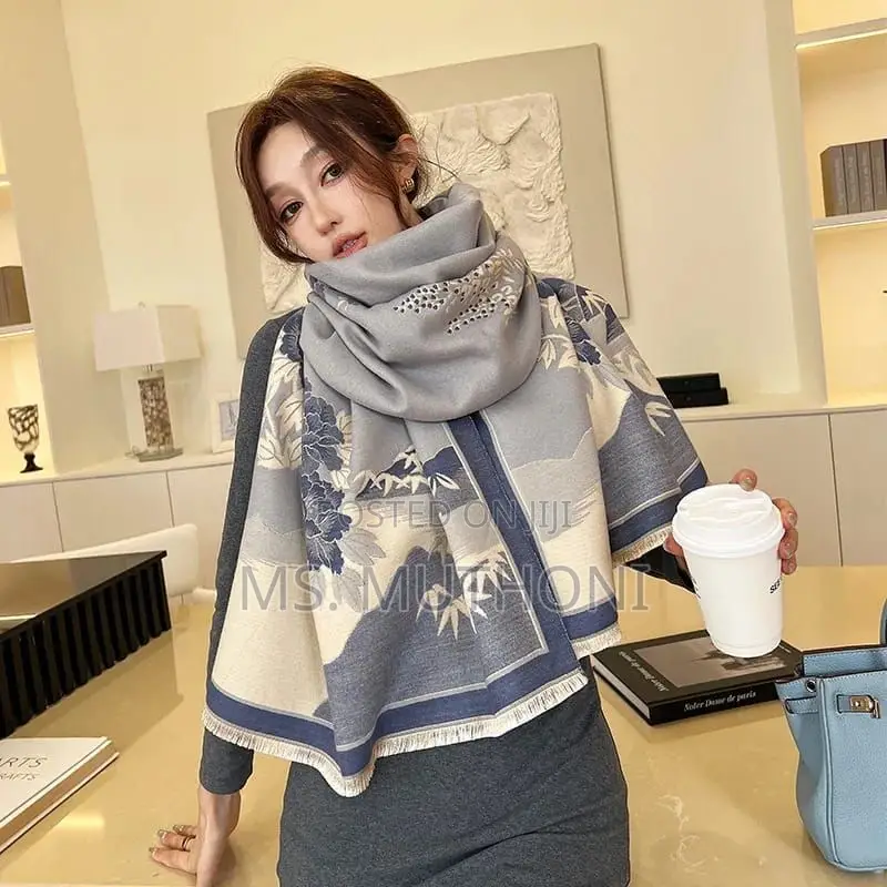 1pc Blue Women's Scarves Cashmere