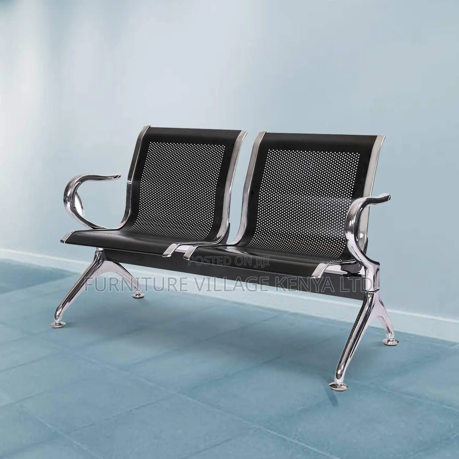 2-Seat Reception Chair for Airport Salon Office School