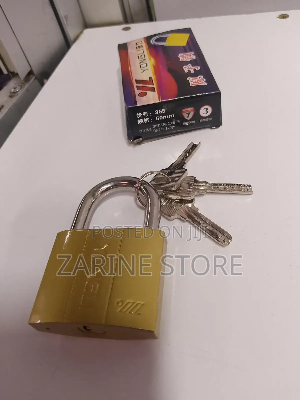 Yongli 50mm Padlock With 3 Keys/ Size 365 Padlock