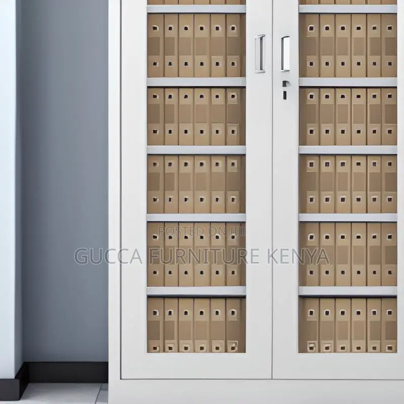 Cabinets: 2 Glass Door Rust Resistant Filing Office Cabinet