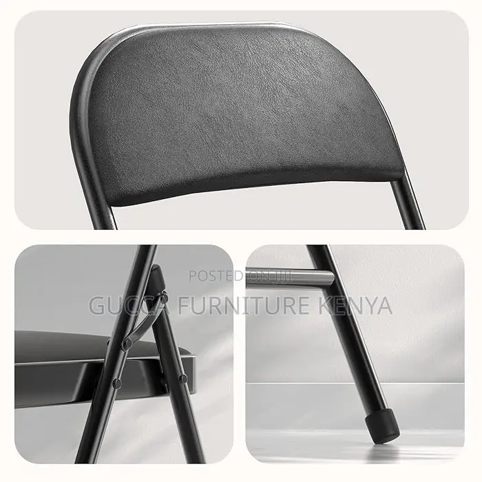 Office Chairs: Padded Vinyl Cushion Foldable Office Chair
