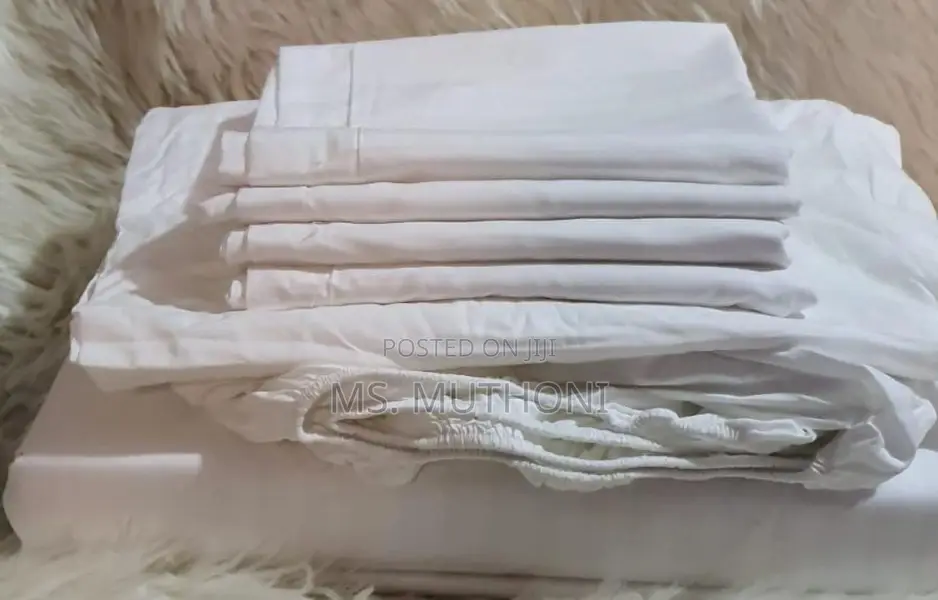 6*7 White 6 Pc Bedding Set