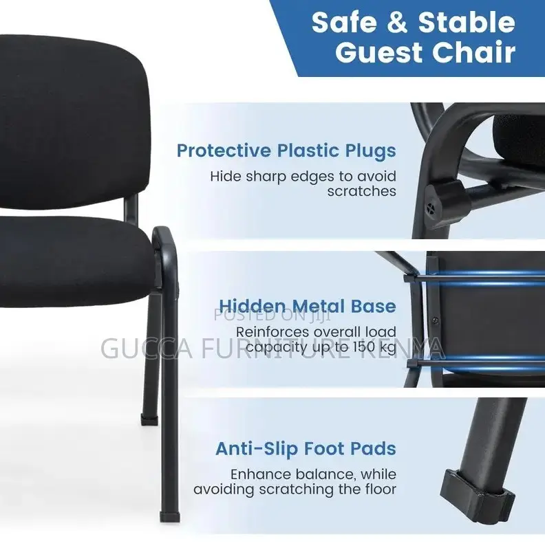 Office Chairs: Black Metal Frame Conference Room Chair