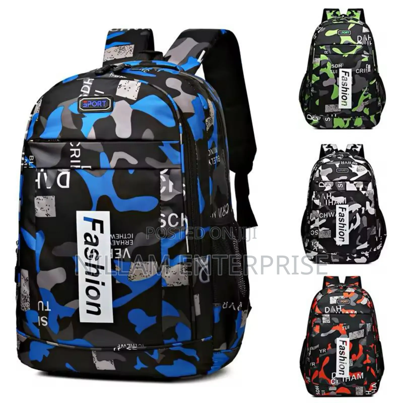 Trendy Camouflage Waterproof Backpack / School Bags