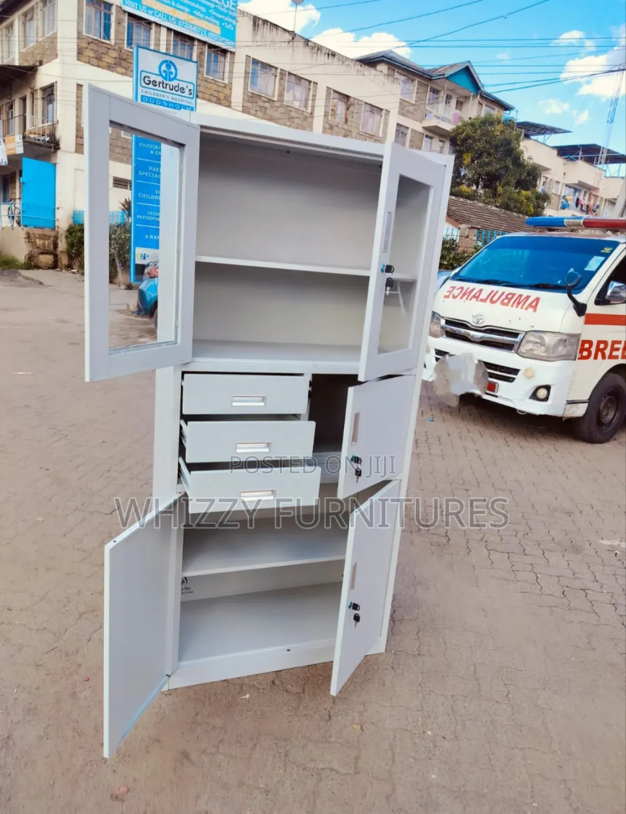 Modern Metallic File Cabinet