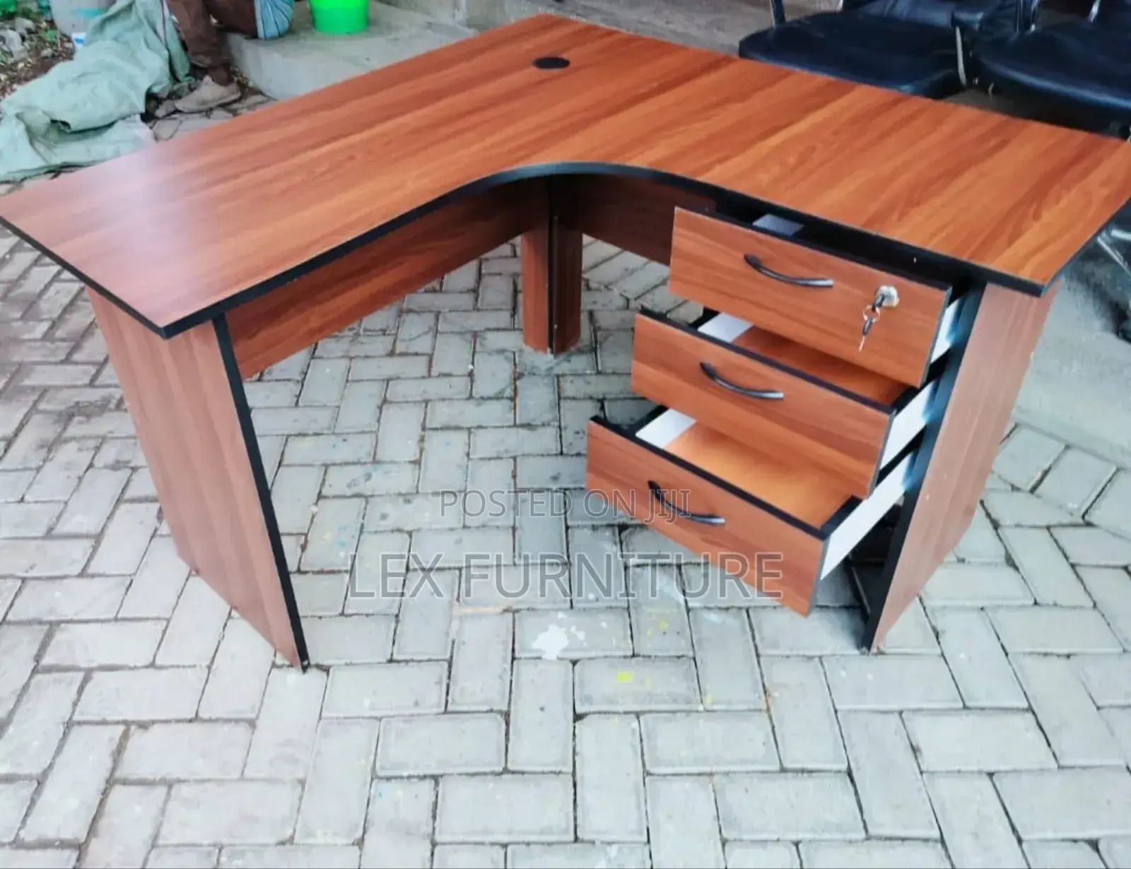 Brown Lshape Office Desk