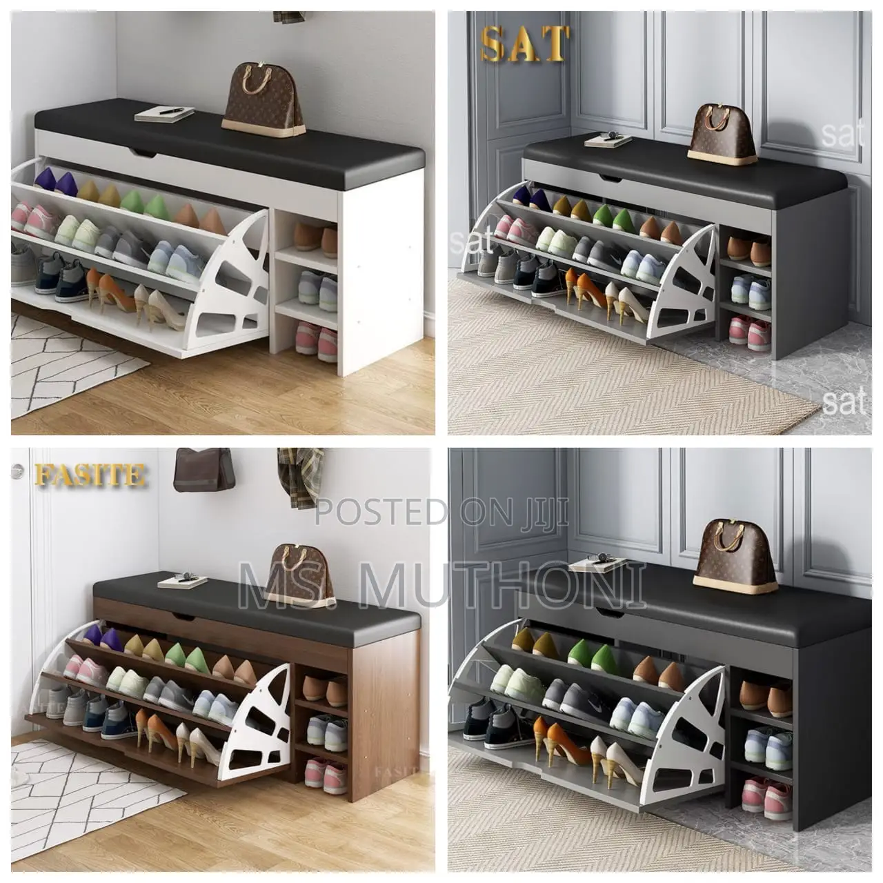 Modern Bucket Flip Shoe Cabinet With Seat Changing Bench