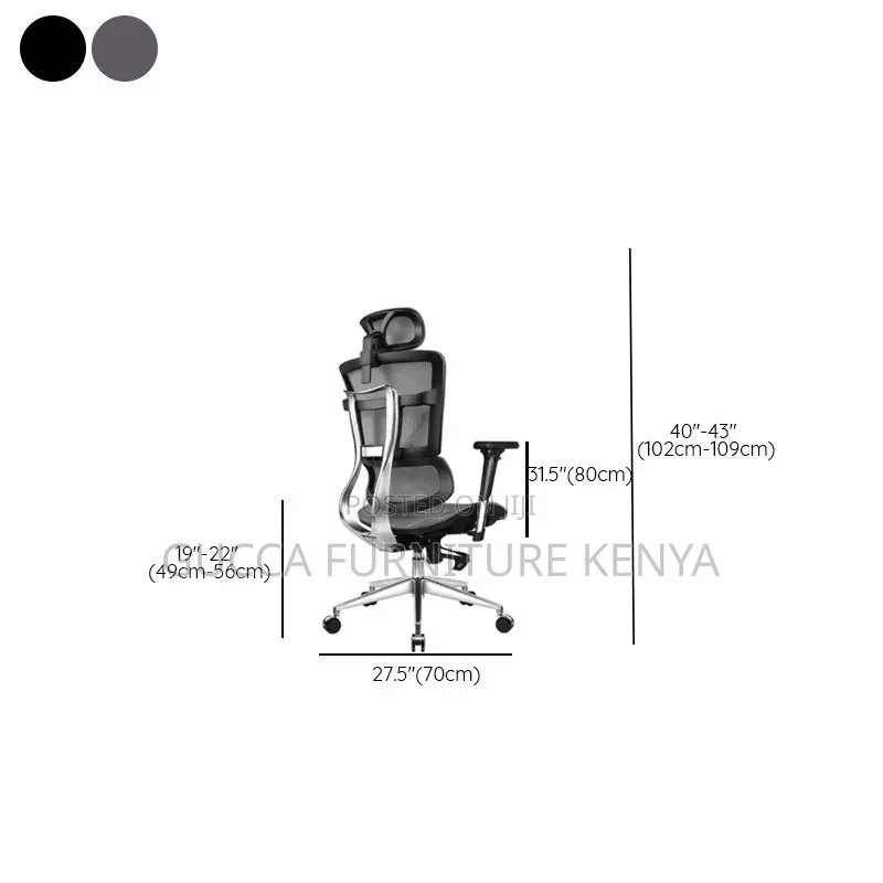 Office Chairs: Black Orthopedic High Back Comfy Office Chair