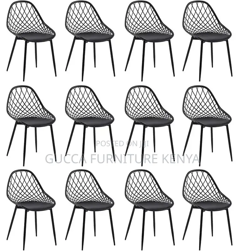 Home Chairs: Black Shell Modern Dining /Garden Chair