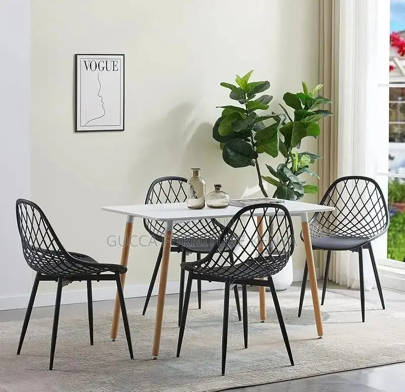 Home Chairs: Black Shell Modern Dining /Garden Chair