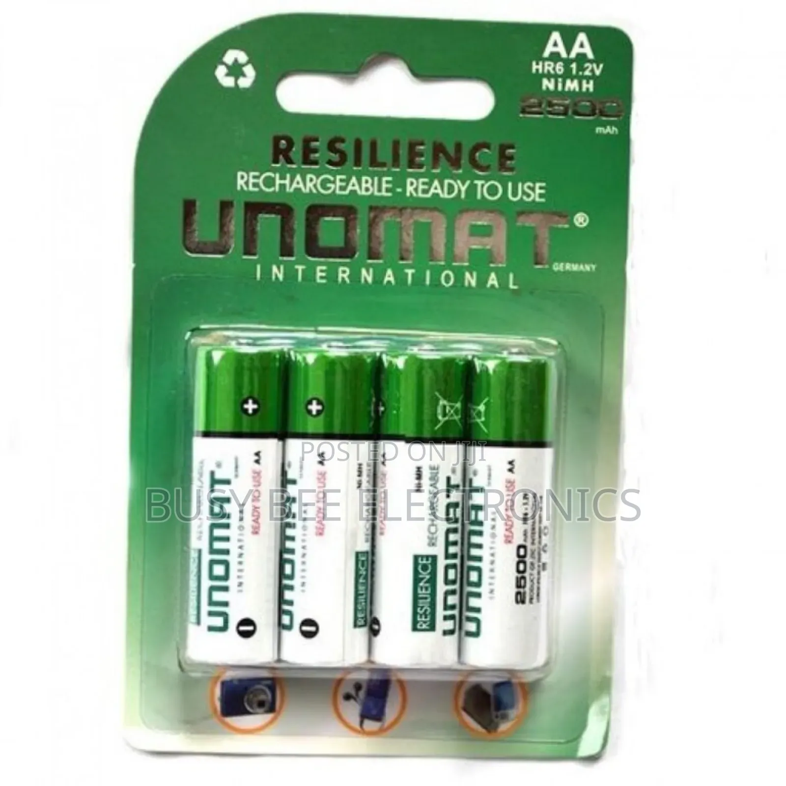 Unomat AA Batteries X4 and Charger 2500mah