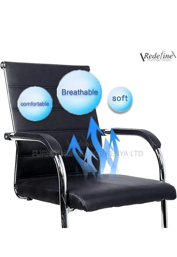 Visitor Office Chair, PU Leather Executive With Armrests