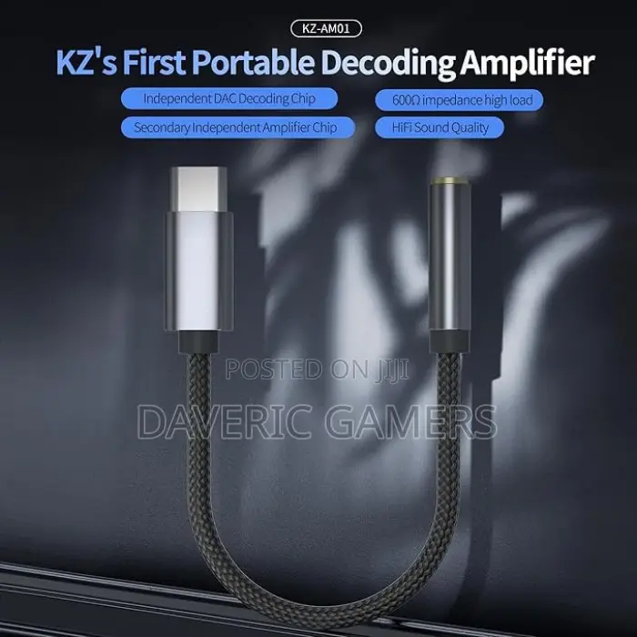 Kz Am01 Usb C to 3.5mm Audio Dac + Ic Amplifier Dual Chip