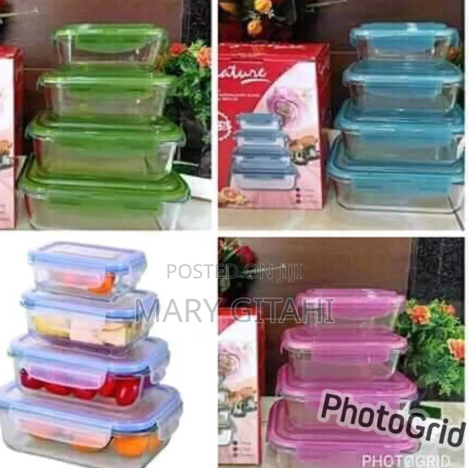 Signature 4pc Heat Resistant Glass Rectangle Bowl