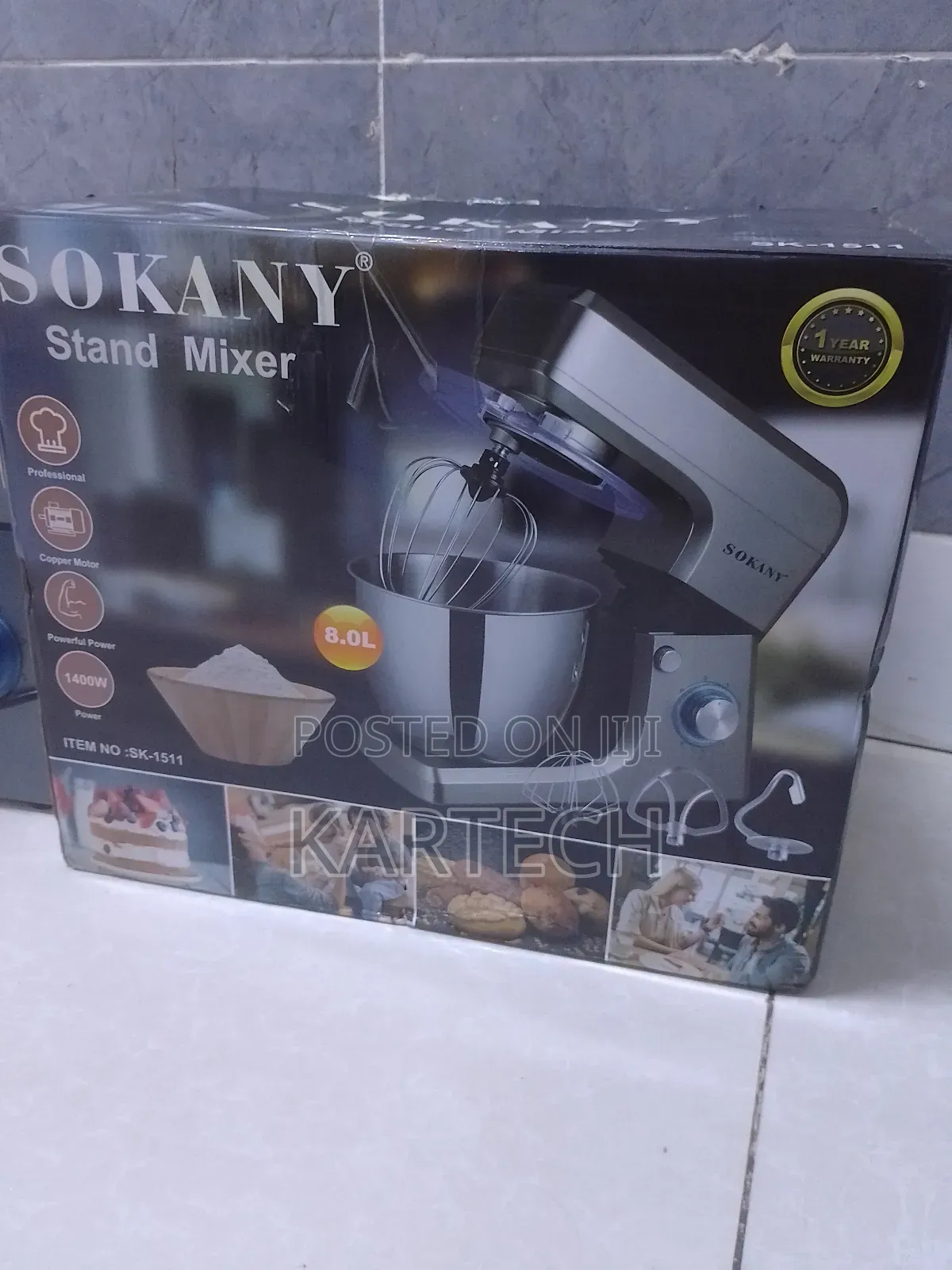 Sokany 8.0 Litres 1400W Stand Mixer