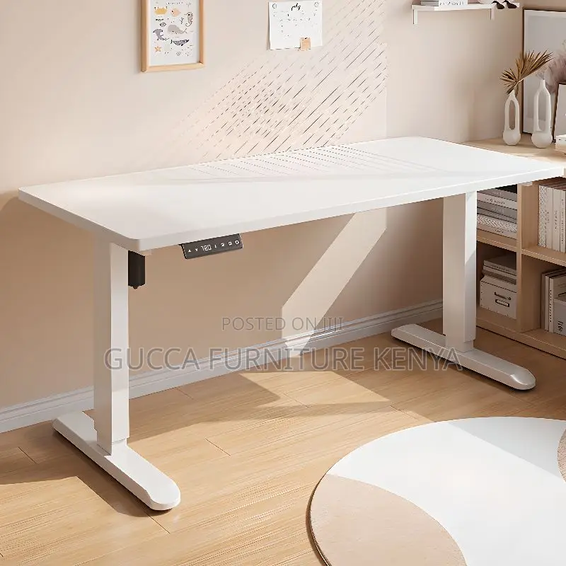 Office Tables: Computer Desk With Electric Height Adjustment