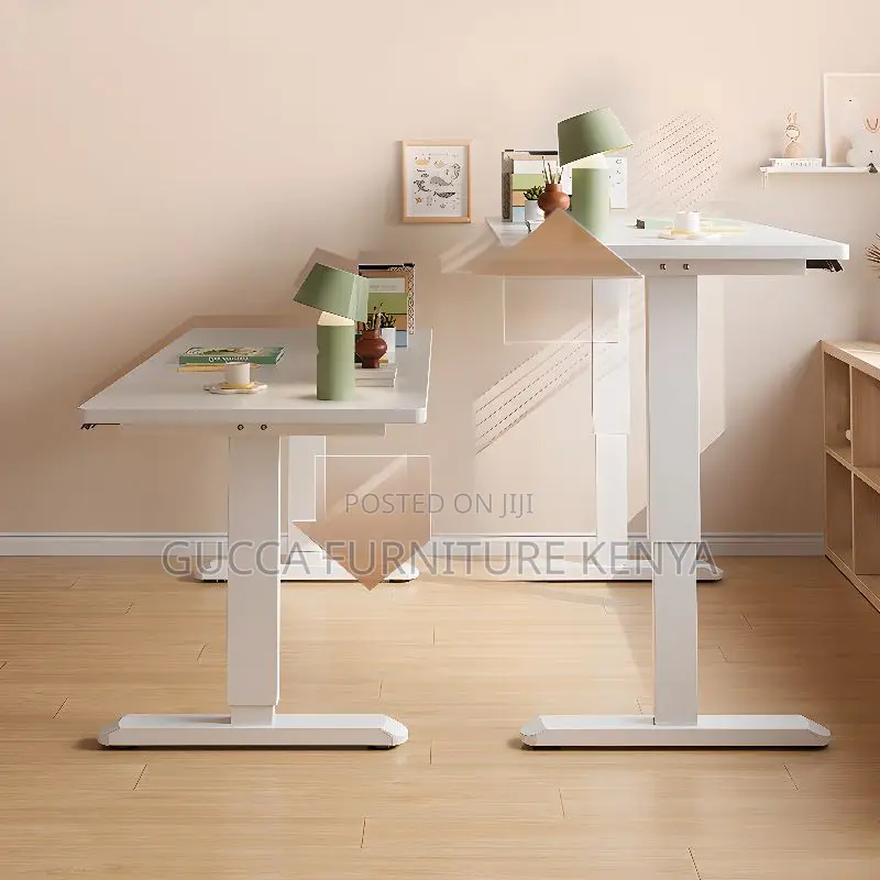 Office Tables: Computer Desk With Electric Height Adjustment