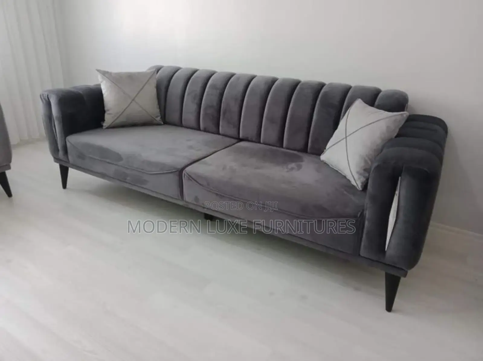 Elegant Dark Grey 3 Seater Sofa